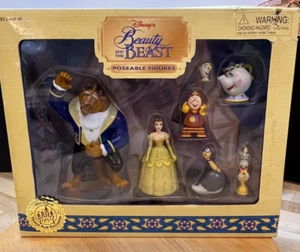Disney Store Beauty and The Beast Poseable Figures Gift Set 7 - Piece 1990s NIB - Picture 1 of 11