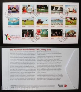 Estampillas de Jersey: "Jersey Nat West Island Games XVI" Primer Día Cubierta 14v Set 2015 - Imagen 1 de 3