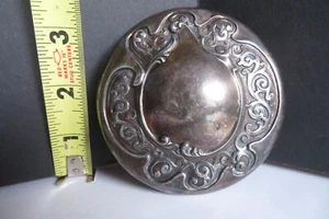 VINTAGE 3" Sterling OR Silver Plate *VIDEO* Candy/Sugar Jar Lid W/Ornate Pattern - Picture 1 of 13