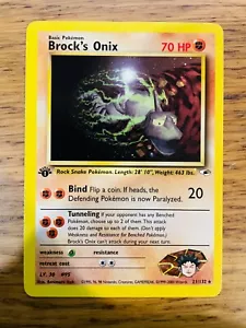 1st Edition Brock's Onix (21/132) Rare Gym Heroes Set Pokemon Card! - Picture 1 of 5