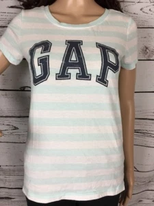 GAP Azul y Blanco Rayas Camiseta XS Mangas Cortas Camisa Informal Camiseta Ligera - Imagen 1 de 12