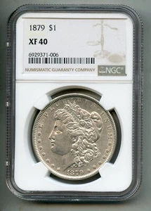 1879 Morgan Silver Dollar NGC XF 40 - Picture 1 of 4