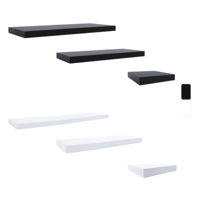 Mobili Rebecca Set 2 Ripiani Mensole Moderne 2 Colori 3 Dimensioni Camera - Immagine 1 di 2