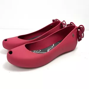 Melissa Ultragirl Basic Flats Women Size AU7 EU38 Disney Minnie Mouse Pink Bow - Picture 1 of 14