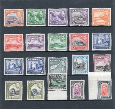 KGVI 1938-51 CHIPRE SET DEFINITIVO A £1 SG 151-163 MNH Foto 1 de 2