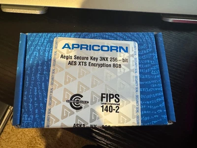 Brand New - Apricorn Aegis Secure Key 3NX 256-Bit AES XTS ASK3-NX-8GB -Brand New - Image 1 of 2