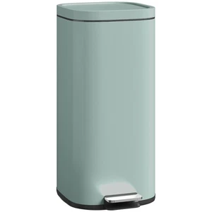 HOMCOM 30L Kitchen Bin, Pedal Bin with Lid, Removable Inner Bucket, Green - Picture 1 of 11