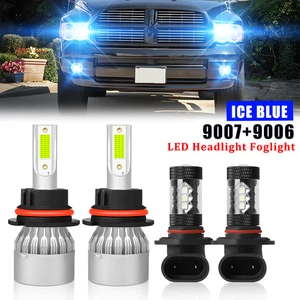 For 02-05 Dodge Ram 1500 2500 3500 8000K 9007 LED Headlight+Fog Light Bulbs 9006 - Picture 1 of 18