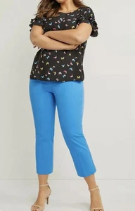 Lane Bryant The Allie Collection Skinny Crop Pants Aqua Blue Size 20 NWT - Picture 1 of 5