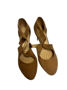 Easyspirit Tan Leather Suede Heels NWOB Size 10 W Shoes - Picture 1 of 10