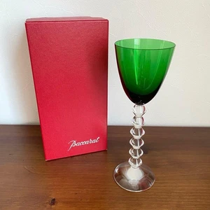 【Baccarat】 Bicchiere da vino Vega Fortissimo vetro cristallo verde con scatola originale - Foto 1 di 12