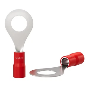 25x Ringkabelschuh teilisoliert 0,5-1,5mm² Lochdurchmesser M6 Rot Ringzunge Kupf - Picture 1 of 2