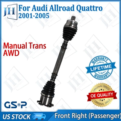Eje CV pasajero delantero derecho OE para Audi Allroad Quattro 01-05 AWD manual Foto 1 de 4