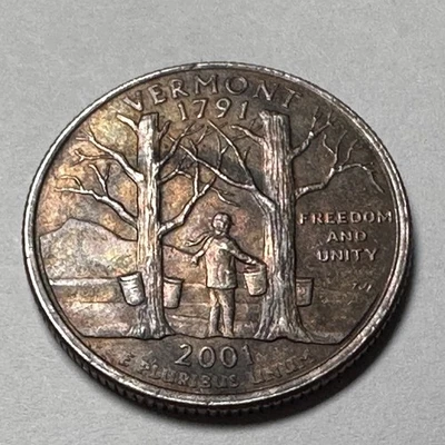 2001 D Vermont Quarter Improperly Annealed Planchet Error - Image 1 of 4