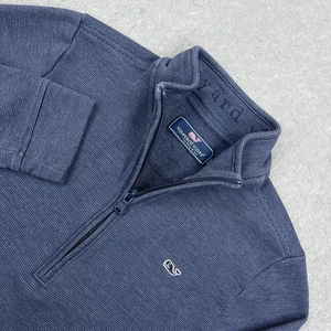 Vineyard Vines Saltwater 1/4 Zip Boy's Large Blue Deep Bay Pima Pullover Stretch - Picture 1 of 11