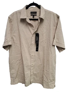Banana Republic Mens Tan Slim Fit 100% Organic Cotton Shirt SS Large Tall NWT - Picture 1 of 11