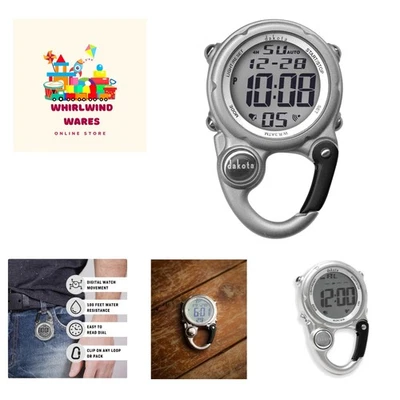 Digital Clip, Alarm, Stopwatch, Timer and Dual Time, Fob and Pocket Watch, Ou... - Image 1 of 4
