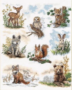 Hágalo usted mismo Kit de muestra de punto de cruz Animales del bosque Bordado Artesanía Decoración del hogar Regalo - Imagen 1 de 19