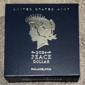 2024-P Peace Silver Dollar Unc US Mint $1 Commemorative .999 OGP Box COA - Picture 1 of 5