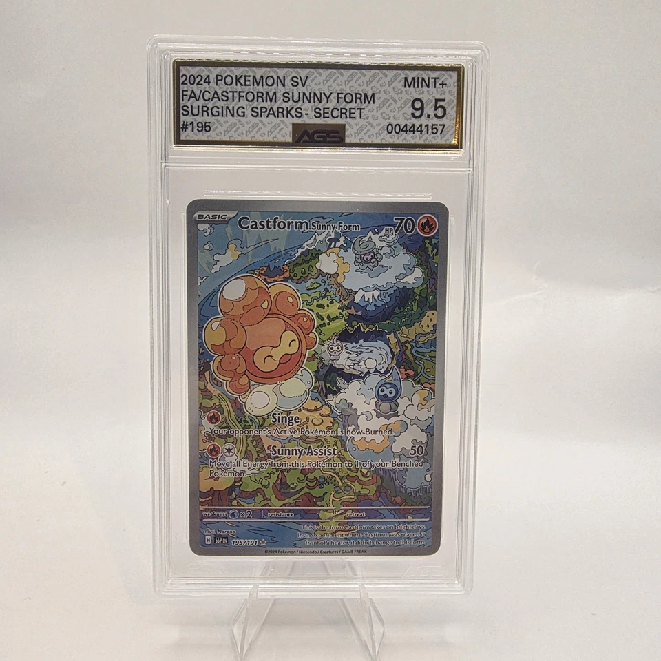 Castform Sunny Form SV08 Surging Sparks - 195/191 AGS 9.5 MINT+ - Image 1 of 2