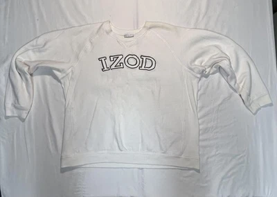 Sudadera de Golf IZOD para Mujer XL Blanca Cuello Redondo Raglán Pullover Bordado Logo Foto 1 de 4