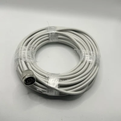 Coaxial Cable – N-Type Male to F-Type Male – White, Approx. 25ft - Image 1 of 4
