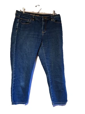 Pantalones de mezclilla ajustados Michael Kors para mujer talla 6 azul sexy elásticos metal logotipo MK Foto 1 de 4