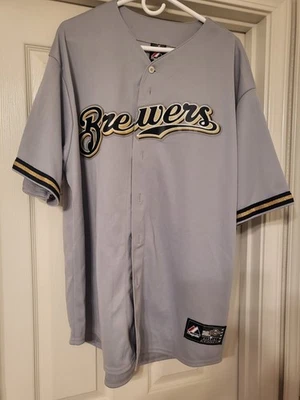 Milwaukee Brewers Ryan Braun Jersey Size 2XL Mens Stitched Gray Genuine Majestic - Image 1 of 4
