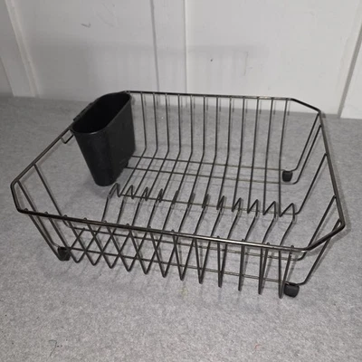 Rubbermaid черная проволока блюдо дренаж сушилка стойка с пластиковой посуды чашка резиновые ножки - Изображение 1 из 4