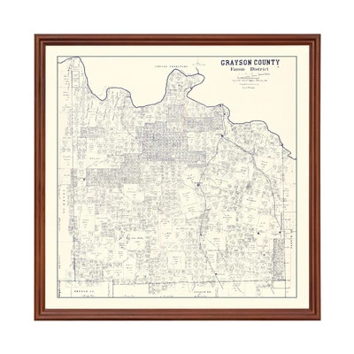 Old Map of Grayson County, TX 1885 - Vintage Texas Art - Image 1 of 4