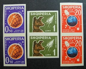 Albania 1962 Scott #621, 622 y 624 MNH OG - Catálogo Scott 2010 Imperf $107,70! - Imagen 1 de 2
