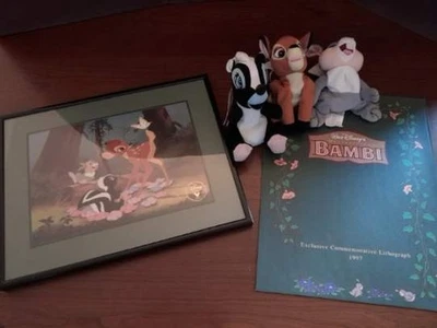 迪士尼小鹿斑比 - 石版画和 3 个豆豆娃 — 第 1/4 张图片