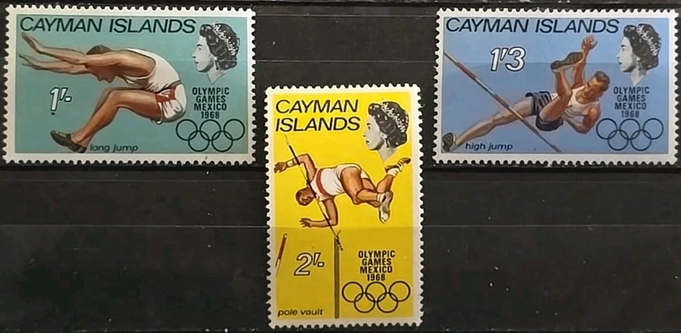 Cayman Islands Scott 200-202 Summer Olympic Games Mexico City 1968 VF MNH Set - Image 1 of 1