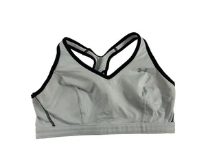 Under Armour Sports Bra Womens Size 34-38 White Black Trim Pullover - Picture 1 of 5