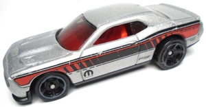 2016 HOT WHEELS '15 DODGE CHALLENGER SRT SILVER 2 7/8" DIECAST CAR W RED & BLACK - Picture 1 of 6