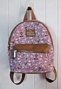 Disney + Bioworld Winnie the Pooh mini backpack purse lavender with small print - Picture 1 of 5