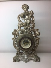 Orologio Sveglia Da Tavolo Color argento Vintage Made In Germany Funzionante