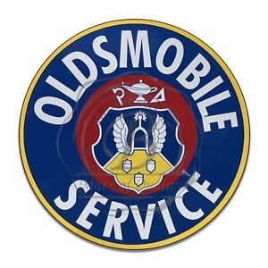 Oldsmobile Automobile Service Crest Design Reproduction Circle Aluminum Sign