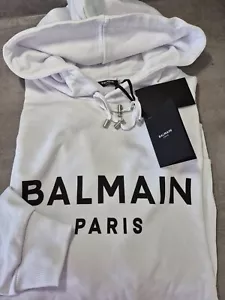 BALMAIN Hoodie, Pullover – White, Size L, 100% Cotton - Bild 1 von 7
