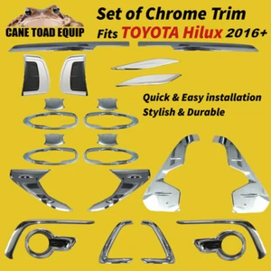 Chrome Trim Kit for Hilux 2016 onwards Front Light Cover Car Part For TOYOTA - Picture 1 of 8