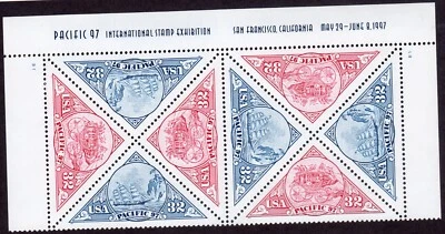 Scott #3131a (3130-31) Pacific 97 Title Plate Block of 8 Stamps - MNH - Image 1 of 2