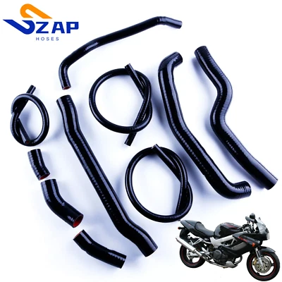 Mangueras de radiador de silicona negras ZAP para HONDA VTR 1000 F FIRESTORM 1997-2006 Foto 1 de 4