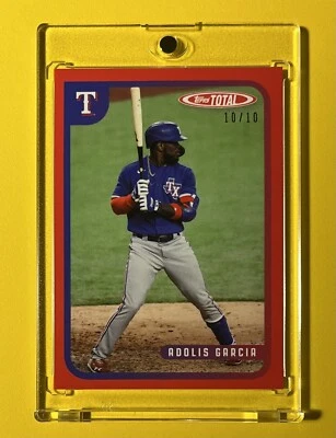 ADOLIS GARCIA SSP 2020 Topps Total RED Variation #10/10 Super Short SP Rangers - Image 1 of 2