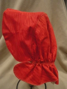 Bonnet Hat Red Satin Vintage  - Picture 1 of 7
