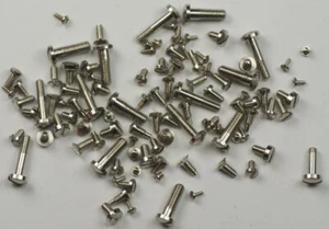 Clock screws x100 assorted NICKELLED for movements cases bells spares/repairs - Picture 1 of 1