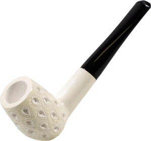 Block Meerschaum Pipe Large Billiard Engraved / Measurement Case / 9 mm - Picture 1 of 1