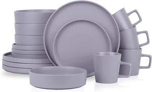 Cleo Modern Stoneware 16-Piece Dinnerware Set, Plates and Bowls Set, Dish Set Se - Picture 1 of 12