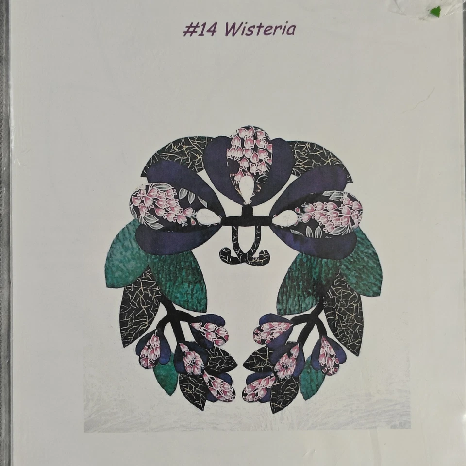 Wisteria Appliqué Pattern #14 🌸 Ancient Art Quilt Design - Image 1 of 3
