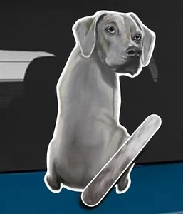 Weimaraner Dog and Animal rear window wiper sticker - 10 inches tall - Bild 1 von 1