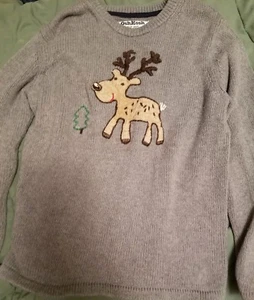 Oshkosh sweater size7 gray w/ moose/deer tree - Picture 1 of 3